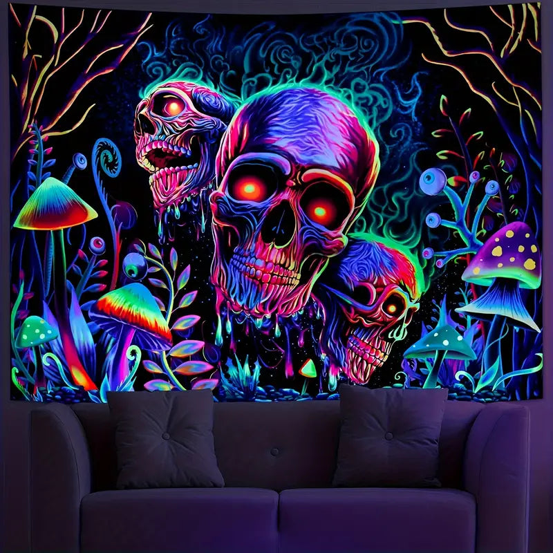 Skull shroom Tapestry PawParadiso